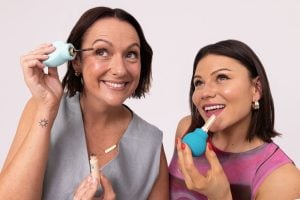 Celeste Barber and Storm using the makeup tools by BOOIE x ByStorm — ergonomic grip for accessible beauty